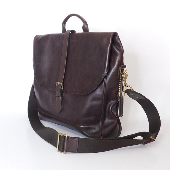 Vintage COACH Brown Leather Messenger Bag Crossbody Briefcase Academia Teacher - Picture 4 of 11